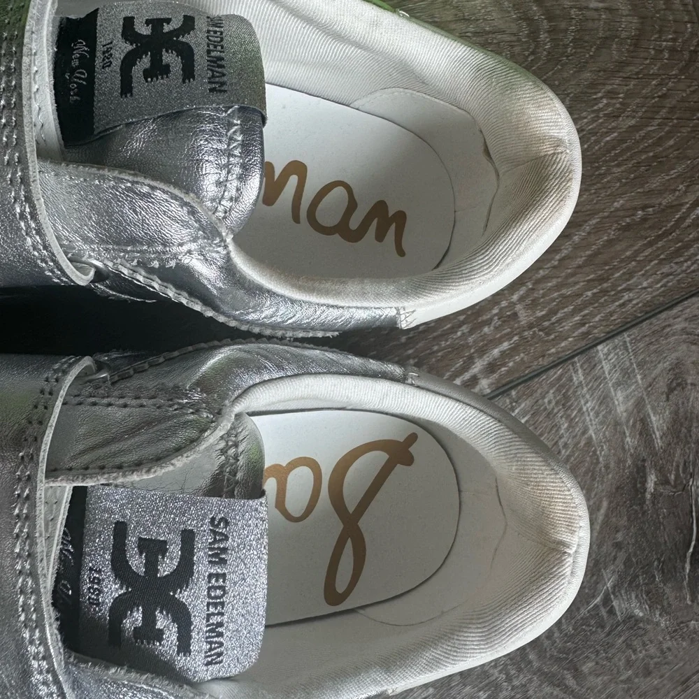 Sam Edelman TALIA SLIP ON SNEAKER Silver Size 7 - Picture 4 of 9